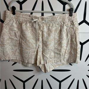 Gap Tropical Linen Blend Shorts – Beige & White – Size XL